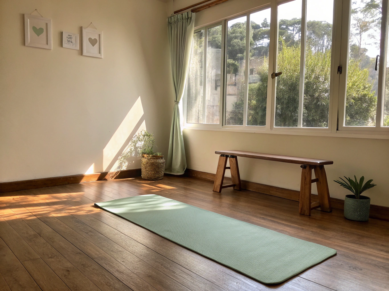 Klidný meditační prostor s přírodním světlem